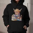 Highland Cow Reading Book Librarian Library Graphic Youth Hoodie Highland Cow Reading Book Librarian Library Graphic Youth Hoodie