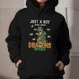 Just a Boy Who Loves Dragons And Books Reading Dragon Graphic Youth Hoodie
