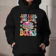 Just A Girl Who Loves Books Reading Cute Bookworm Girls Kids Graphic Youth Hoodie