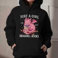 Just A Girl Who Loves Dragons And Books Dragon Reading Lover Graphic Youth Hoodie