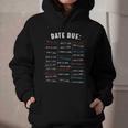 Library Due Date Stamp Card Librarian Book Reading Vintage Graphic Youth Hoodie