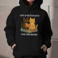 Life Is Better With Cats And Books Cute Cat Lover Graphic Youth Hoodie Life Is Better With Cats And Books Cute Cat Lover Graphic Youth Hoodie