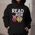 Pig Elephant Reading Cute Book Lover Bookworm Boys Girls Kid Graphic Youth Hoodie