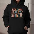 Reading Is My Favorite Sport Retro Groovy Book Lovers Graphic Youth Hoodie