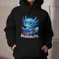 Readsolotl Blue Kawaii Axolotl Book Lover Reading Graphic Youth Hoodie