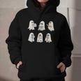 Retro Ghost Reading Books Halloween Bookish Ghost Bookworm Graphic Youth Hoodie