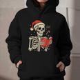 Skeleton Reading Book Christmas Teacher Librarian Book Lover Graphic Youth Hoodie