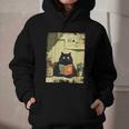 Vintage Japanese Cat Book Lovers Librarian Cat Dad Teacher Graphic Youth Hoodie