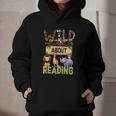 Wild About Reading Reading Books And Bookworm Library Day Graphic Youth Hoodie