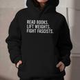 Women's Read Books Lift Weights Fight Fascists Reading Activism Graphic Youth Hoodie Women's Read Books Lift Weights Fight Fascists Reading Activism Graphic Youth Hoodie