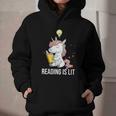 Women's Reading Is Lit Unicorn Library English Teacher Book Lover Graphic Youth Hoodie