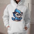 Adorable Book Lover Blue Jay With Reading Glasses Cute Raglan Baseball Tee Graphic Youth Hoodie