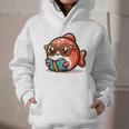 Adorable Book Lover Salmon With Reading Glasses Cute Graphic Youth Hoodie