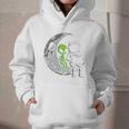 Astronaut Reading Book To Alien Moon Space Women Kids Men Premium Tri-Blend Graphic Youth Hoodie