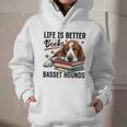 Basset Hound Dog Breed Life Is Better With Books And a For Men Women Girls Kids Graphic Youth Hoodie