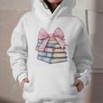 Book Lover Coquette Bow Pink Dainty Ribbon Cute Bookworm Graphic Youth Hoodie