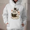 Books Ghost Reading Book Halloween Library Cat Fall Graphic Youth Hoodie
