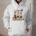 Christmas Three Llamas Reading Reading Books Llama Lover Graphic Youth Hoodie