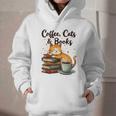 Coffee Cats And Books Lover For Women & Girls Coffee Graphic Youth Hoodie