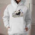 Cute Cat Flower Garden Book Kitty Reading Floral Men Women Girls Kids Graphic Youth Hoodie