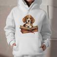 Cute Dog Beagle Reading Book Graphic Youth Hoodie