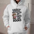 Easily Distracted By Cats And Books Lovers Reading Graphic Youth Hoodie Easily Distracted By Cats And Books Lovers Reading Graphic Youth Hoodie