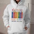 Equality Hurts No One LGBTQ Pride Books And Flowers Graphic Youth Hoodie