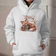 Fox And Book Lover Graphic For Women And Spring Pink Flower Graphic Youth Hoodie Fox And Book Lover Graphic For Women And Spring Pink Flower Graphic Youth Hoodie