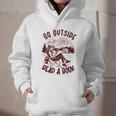 Go Outside Read a Book Vintage Bibliophiles Graphic Youth Hoodie