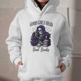Good Girls Read Bad Books Sarcastic Skeleton Goth Skull Graphic Youth Hoodie