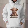 Highland Cow Reading Book Bookworm Graphic Youth Hoodie Highland Cow Reading Book Bookworm Graphic Youth Hoodie