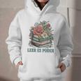 Leer ES Poder Cute Floral Spanish Teacher Book Reading Graphic Youth Hoodie