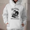 Life Is Better With Cats & Books Tuxedo Cat Mom Women Graphic Youth Hoodie Life Is Better With Cats & Books Tuxedo Cat Mom Women Graphic Youth Hoodie