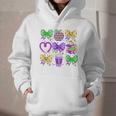 Mardi Gras Teacher Coquette Bow Pencil Apple Book Women Girl Graphic Youth Hoodie