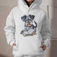Nerdy Schnauzer Dog Book Lover Glasses Cute Pet For Men Women Kids Graphic Youth Hoodie