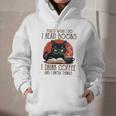 i Read Books And i Know Things Cat Reading Coffee Graphic Youth Hoodie