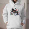 Retro Cute Cat Floral Book Librarian Vintage Floral Cat Book Graphic Youth Hoodie
