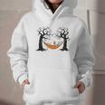 Skeleton Reading Book In Hammock Halloween Reader Graphic Youth Hoodie