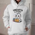 Unearth a Story Cute Dinosaur Summer Reading 2026 Dino Book Graphic Youth Hoodie