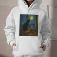 Van Gogh Starry Night Art Cat And Book Lovers Premium Tri-Blend Graphic Youth Hoodie
