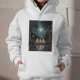 Vintage Ghost Book Reading Camping Gothic Halloween Teachers Graphic Youth Hoodie