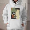 Vintage Japanese Cat Book Lovers UFO Alien Abduction Cat Dad Graphic Youth Hoodie