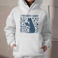 I Do What I Want Cat Reading Book Boho Flowers Vintage Graphic Youth Hoodie