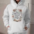 Women's She Blooms Among The Pages Women Mom Wife Floral Book Lover Graphic Youth Hoodie