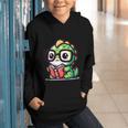 Adorable Book Lover Iguana With Reading Glasses Cute Graphic Youth Hoodie
