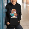 Adorable Book Lover Mallard Duck With Reading Glasses Cute Graphic Youth Hoodie