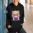 Adorable Book Lover Persian Cat With Reading Glasses Cute Graphic Youth Hoodie Adorable Book Lover Persian Cat With Reading Glasses Cute Graphic Youth Hoodie