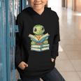 Adorable Turtle Reading Books Graphic Youth Hoodie
