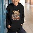Bear Reading Book Glasses Library Zoo Teacher School Animal Graphic Youth Hoodie
