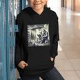 Bigfoot With Alien Reading A Book Bigfoot And UFO Graphic Youth Hoodie Bigfoot With Alien Reading A Book Bigfoot And UFO Graphic Youth Hoodie